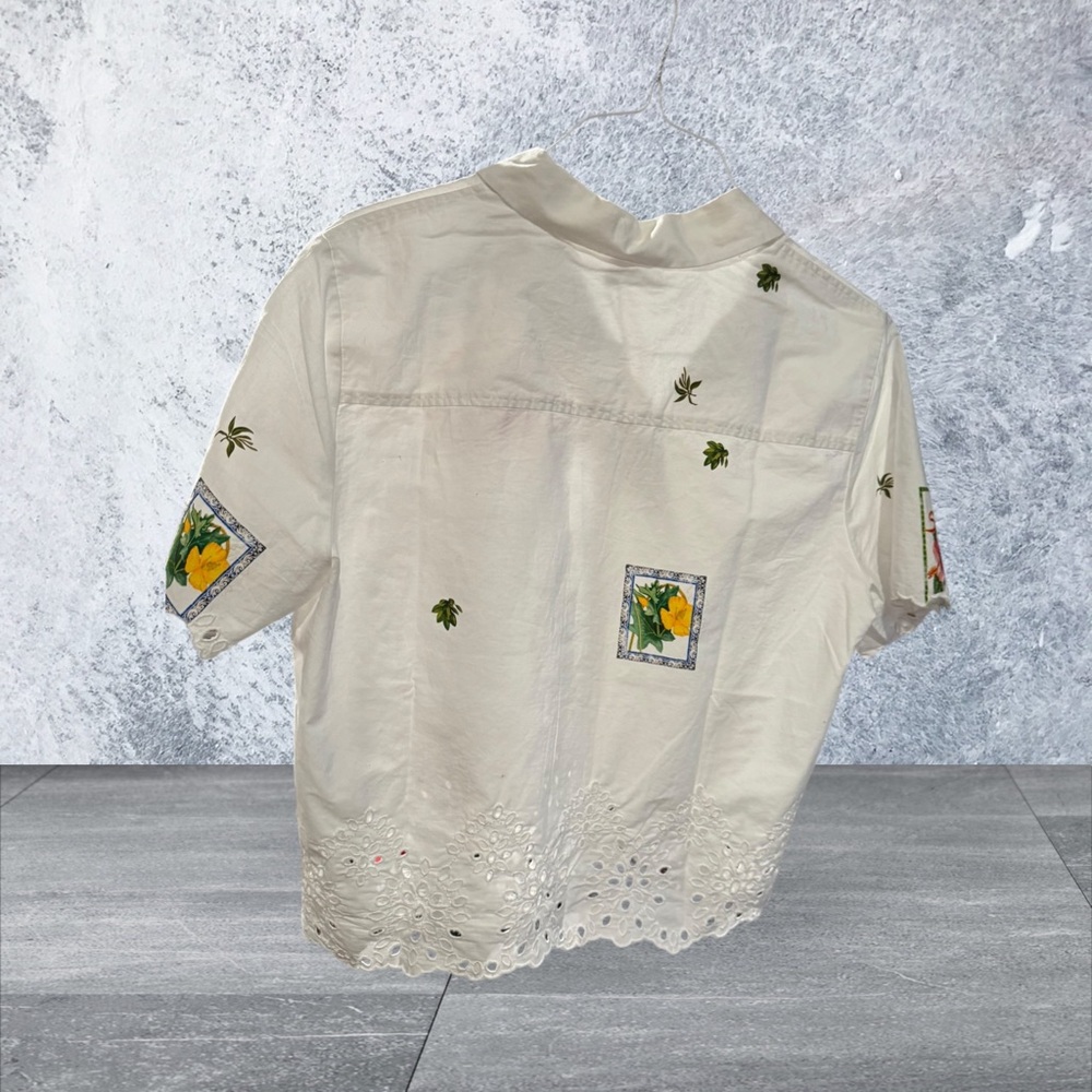 Desigual White Button Down Shirt. NWT - Picture 5 of 6